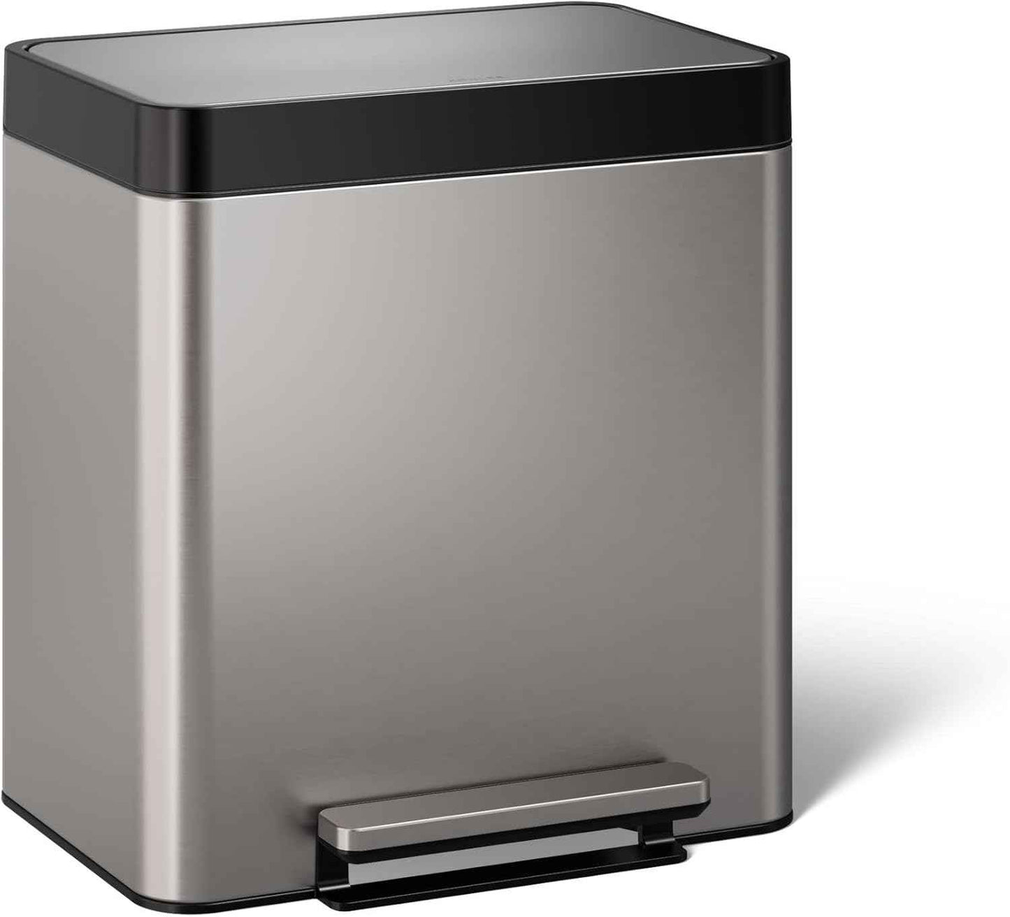 Kohler 8 Gallon Compact Hands-Free Kitchen Step Can, Trash Can with Foot Pedal, Quiet-Close Lid, Stainless Steel, K-20942-ST