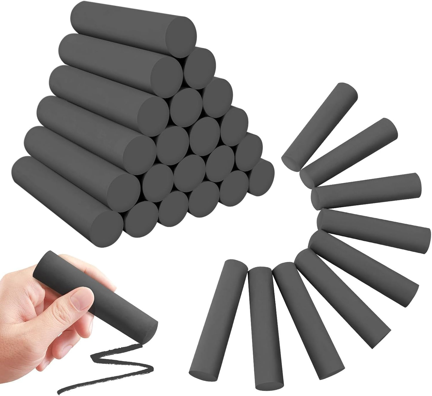50 Pack Washable Sidewalk Chalks for Kids Non-Toxic Jumbo Chalk for Outdoor Art Play