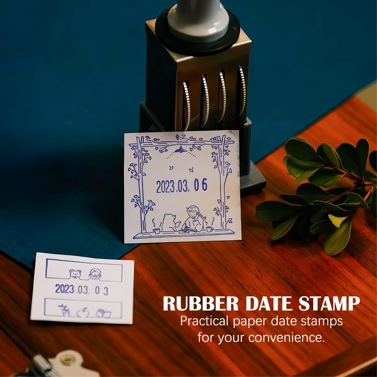 Time Date Stamp - Handheld Rolling Stamp, Round Plastic, Portable for Diary, Homework, Daily Use, 32MM