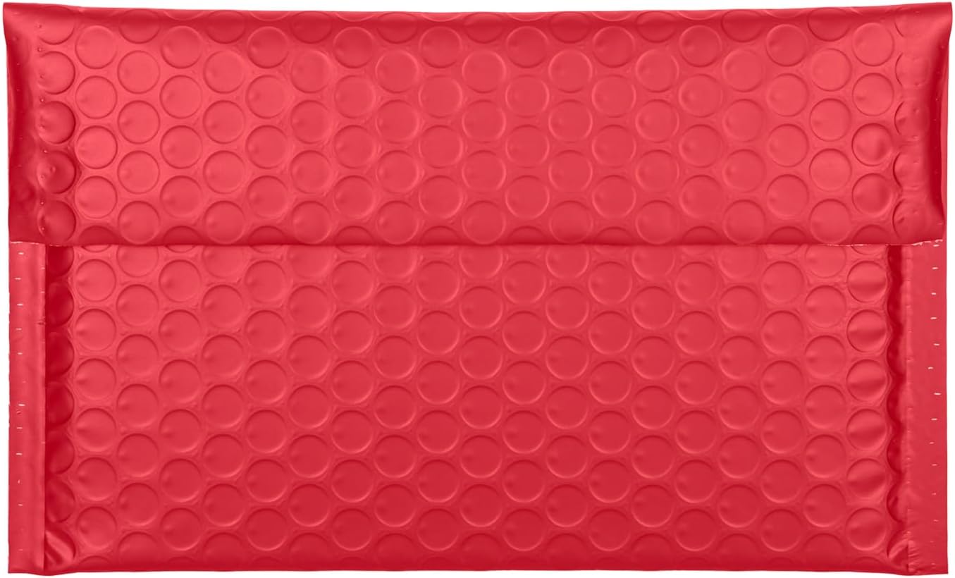 Red Side-Loading Bubble Mailers 8 x 5 Inches,Self-Seal Padded Mailing Envelopes, Pack of 27 - Lumora Desk