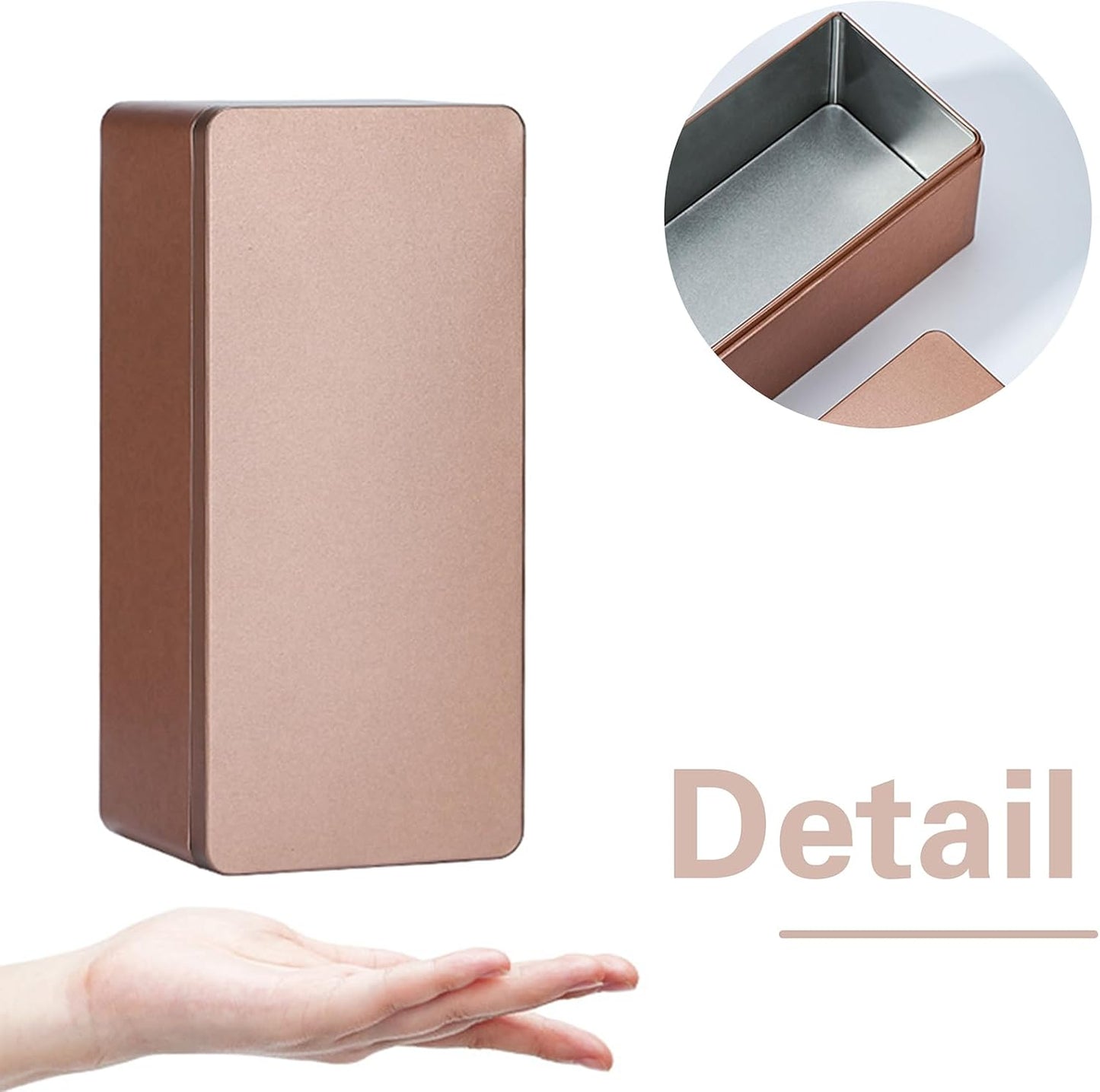 Metal Cash Box Money Holder Money Box for Cash Single Row Currency Tray Money Storage Box with Lid Cash Organizer Money Saving Organizer Money Gift Box Organizer Gold, 7.28 x 3.35 x 2.76 Inch