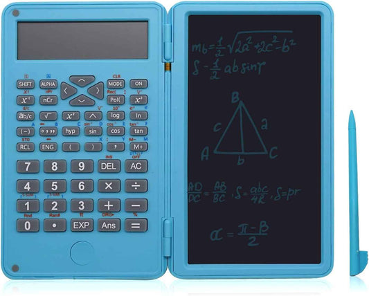 Basic Calculator Notepad with 6.5 Inch LCD Writing Tablet, Rechargeable, Lock Button and E-Pen,12 Digit Display, Also Inkless Drawing/Memo Pads/Planning Boards, Hand-held for Daily and Basic Office