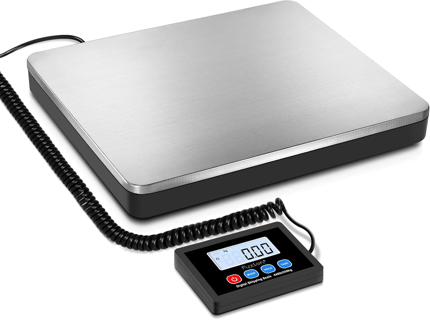 Fuzion Shipping Scale 440lb x 10g Accuracy, Postal Scale with Hold/Tare, Digital Shipping Scale for Packages Small Business, Luggage, Battery & AC/DC Adapter - Lumora Desk