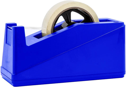 Royal Imports Desktop Tape Dispenser Adhesive Roll Holder (Fits 1" & 3" Core) Heavy Duty Premium for Office, Home, School, Library, Crafts, Moving, Giftwrapping with Weighted Nonskid Base, Blue - Lumora Desk