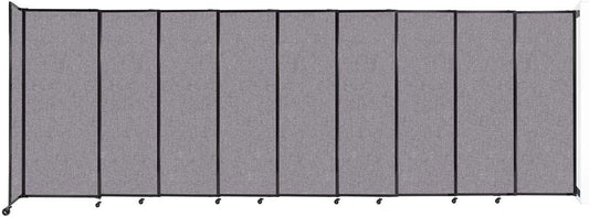 Wall-Mounted Sliding StraightWall Room Divider | Adjustable Widths | Locking Wheels | Room Separator | Up to 19'9" Wide x 6'10" Tall Cloud Gray Fabric Panels - Lumora Desk