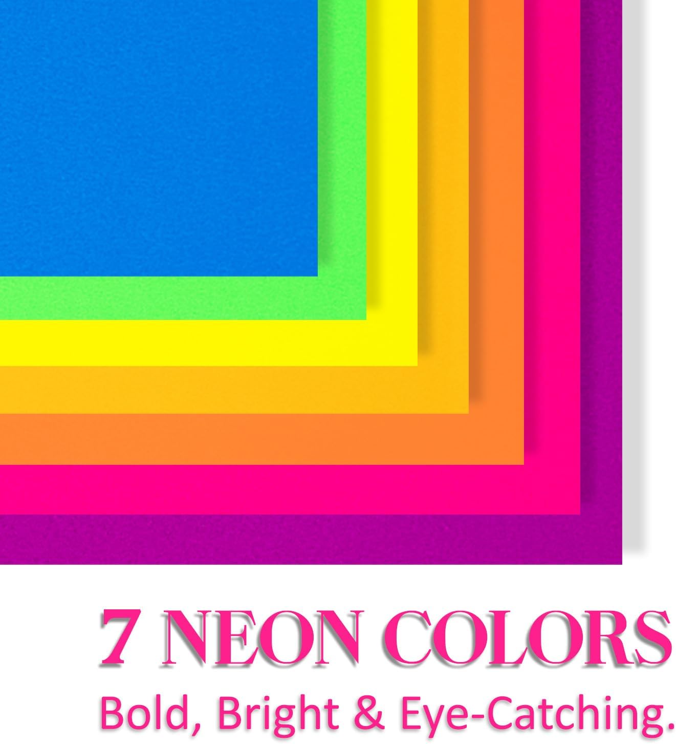 Index Cards 140-Count 5X8 Inch,178GSM Heavyweight Set of 7 Fluorescent Colors Paper Multicolor Study Cards