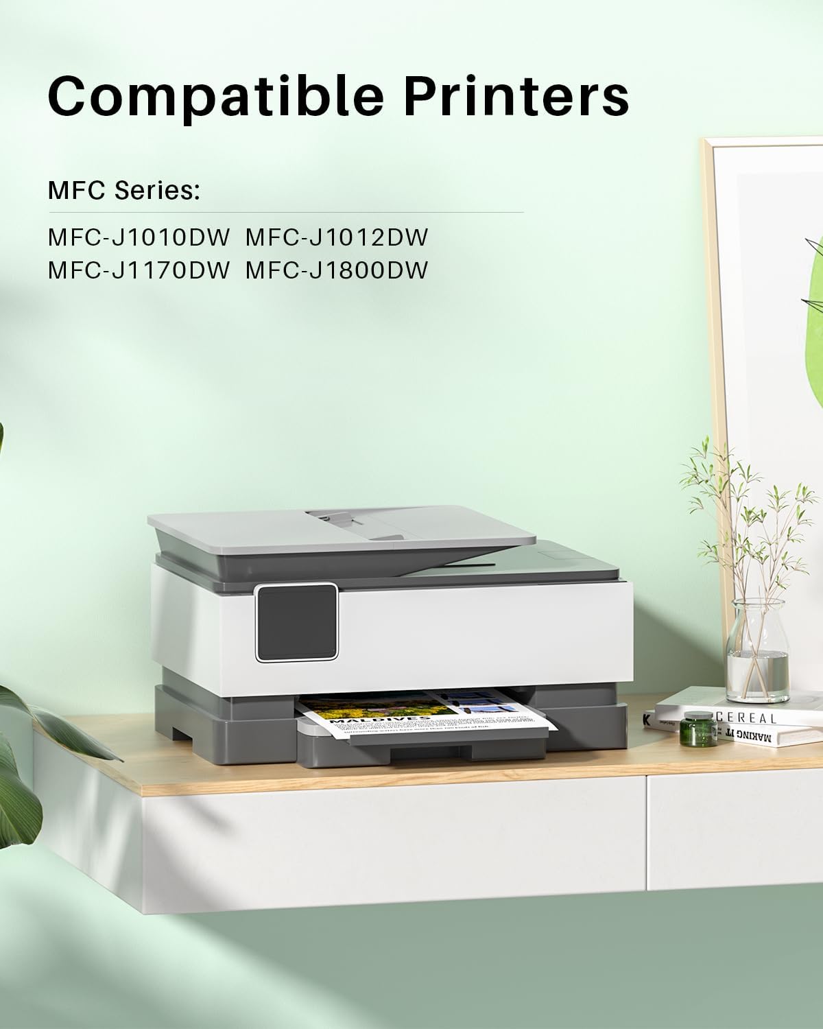 LC401XL Ink Cartridges 4 Pack Replacement for Printer Ink LC 401 XL High Yield Use for MFC-J1010DW MFC-J1012DW MFC-J1170DW MFC-J1800DW, Black Cyan Magenta Yellow