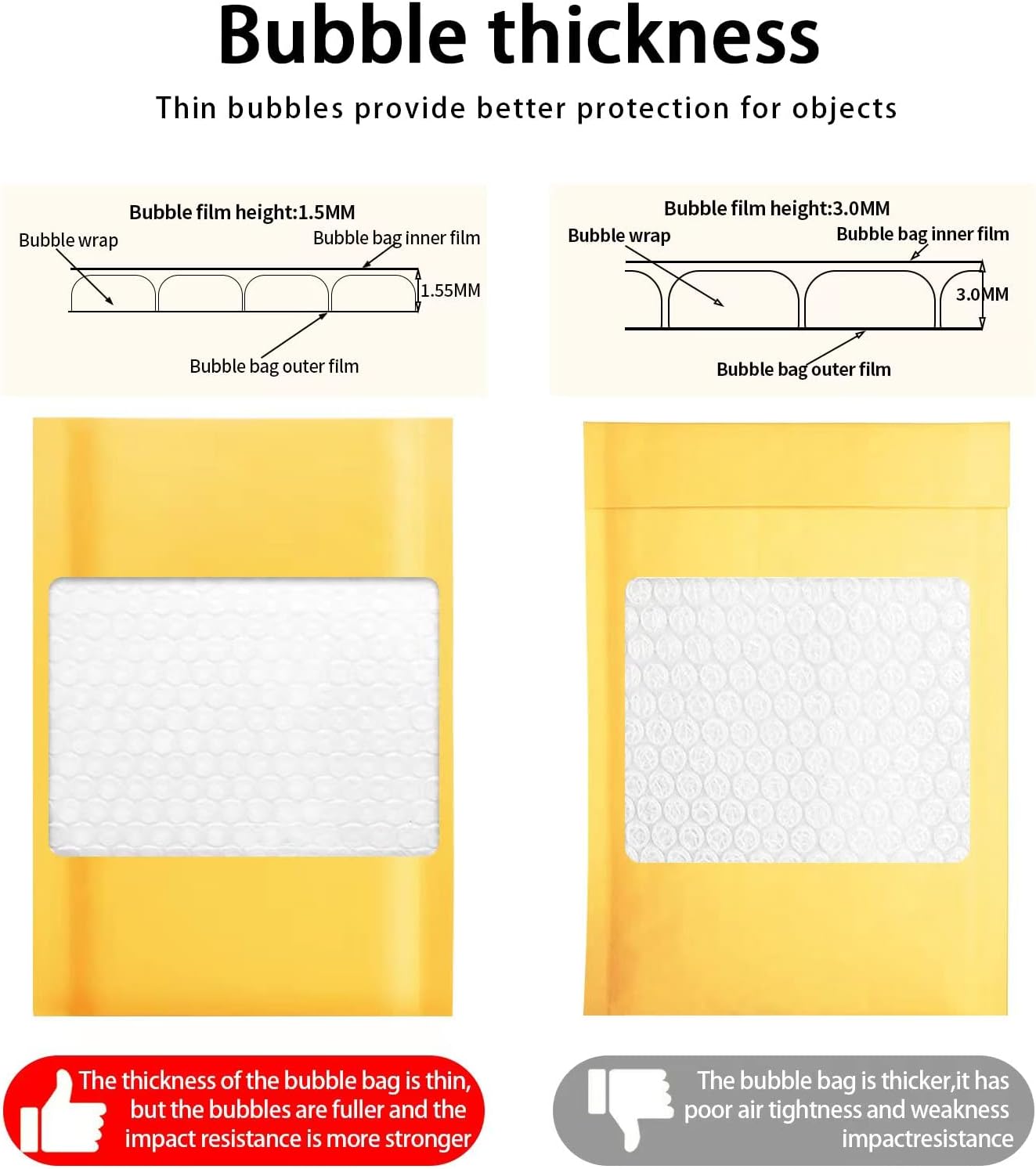 Kraft bubble mailers 6x9 Inch 200 Pack,Self-Sealing Paper Envelopes for Packaging,Strong Adhesion Envelope Mailers, Small Waterproof Cushioned Padded Shipping Bags Yellow #0 - Lumora Desk