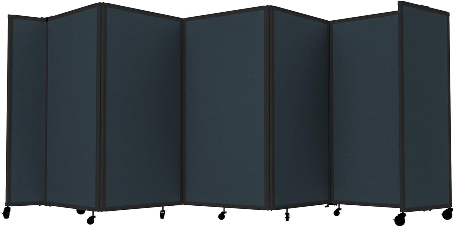 Versare Room Divider 360 Portable Wall Partition | Folding Panels | Large Freestanding Divider | Locking Wheels | Temporary Room Separator