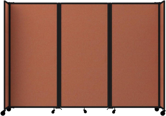 Versare Room Divider 360 Portable Wall Partition | Folding Panels | Large Freestanding Divider | Locking Wheels | Temporary Room Separator