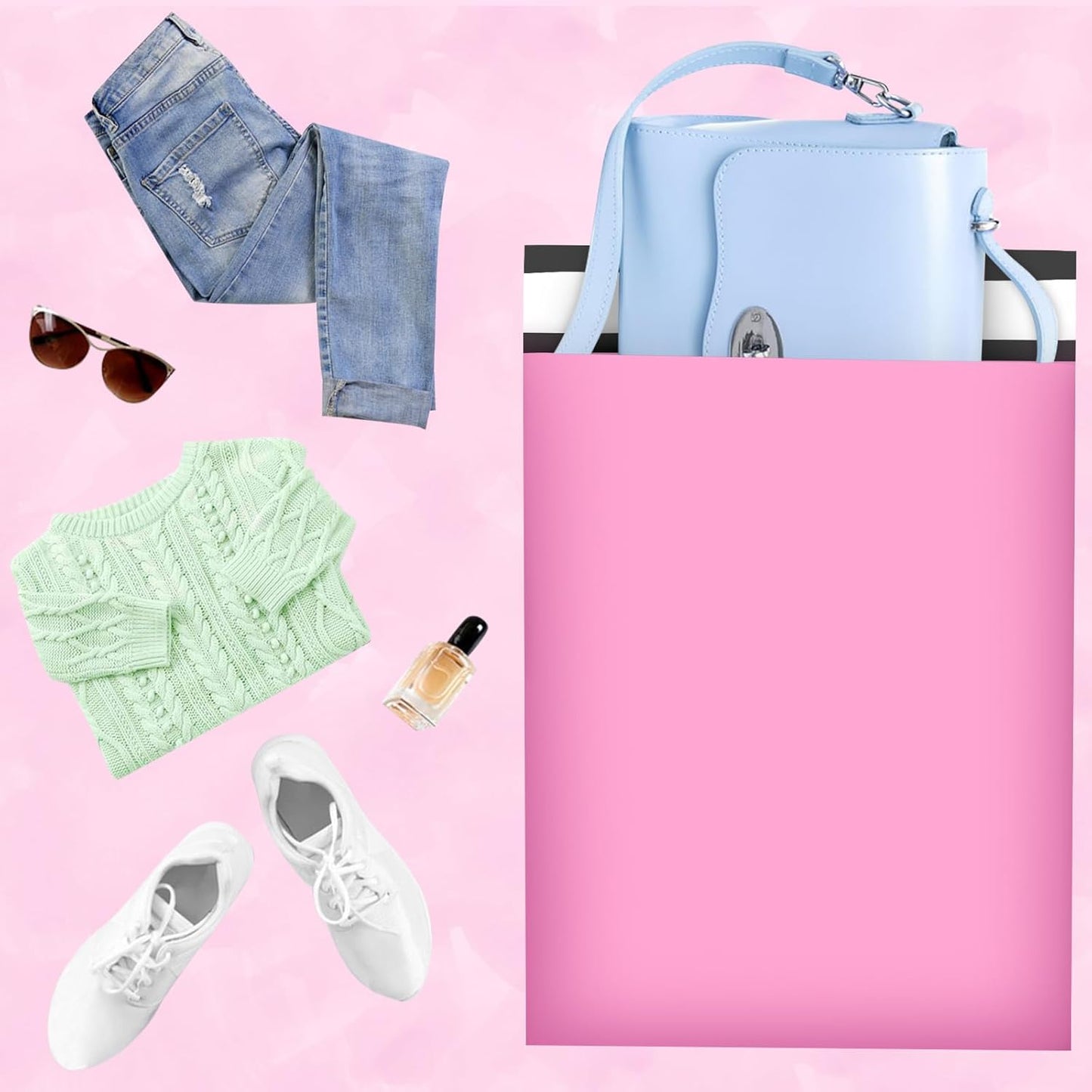 Poly Mailers 14.5x19, Large Poly Mailers 100 Pack, Shipping Mailers with Self Seal Adhesive, Waterproof and Tear-Proof Mailers Poly Bags for Small Business (Sakura Pink） - Lumora Desk