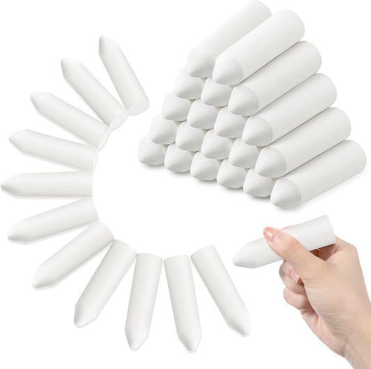 Fulmoon 40 Pcs Jumbo Sidewalk Chalk for Kids Outdoor Art Non Toxic Large Washable Street Chalk for Adults Drawing Painting Classroom(White,Sharp Style)