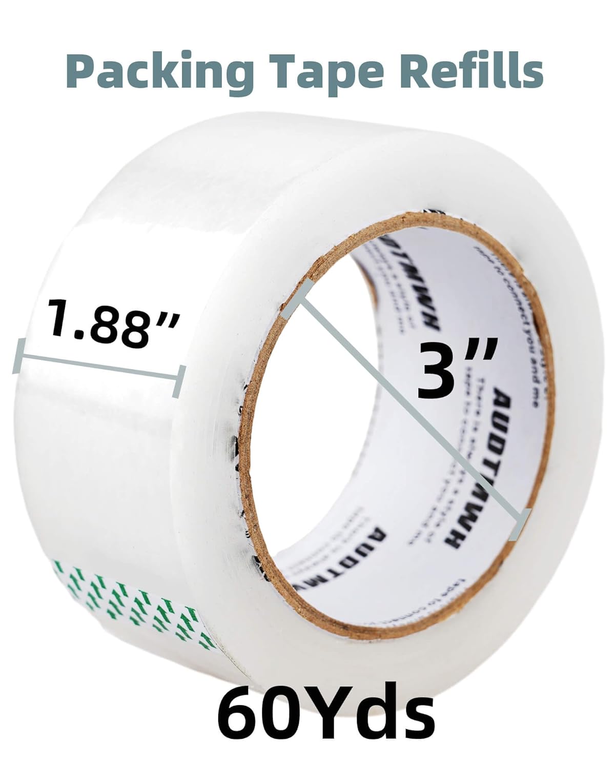 Packing Tape Refills, Clear Packaging Tape Heavy Duty Designed for Moving, Shipping and Packing, Mailing,1.88" x 60 yds, 4 Rolls