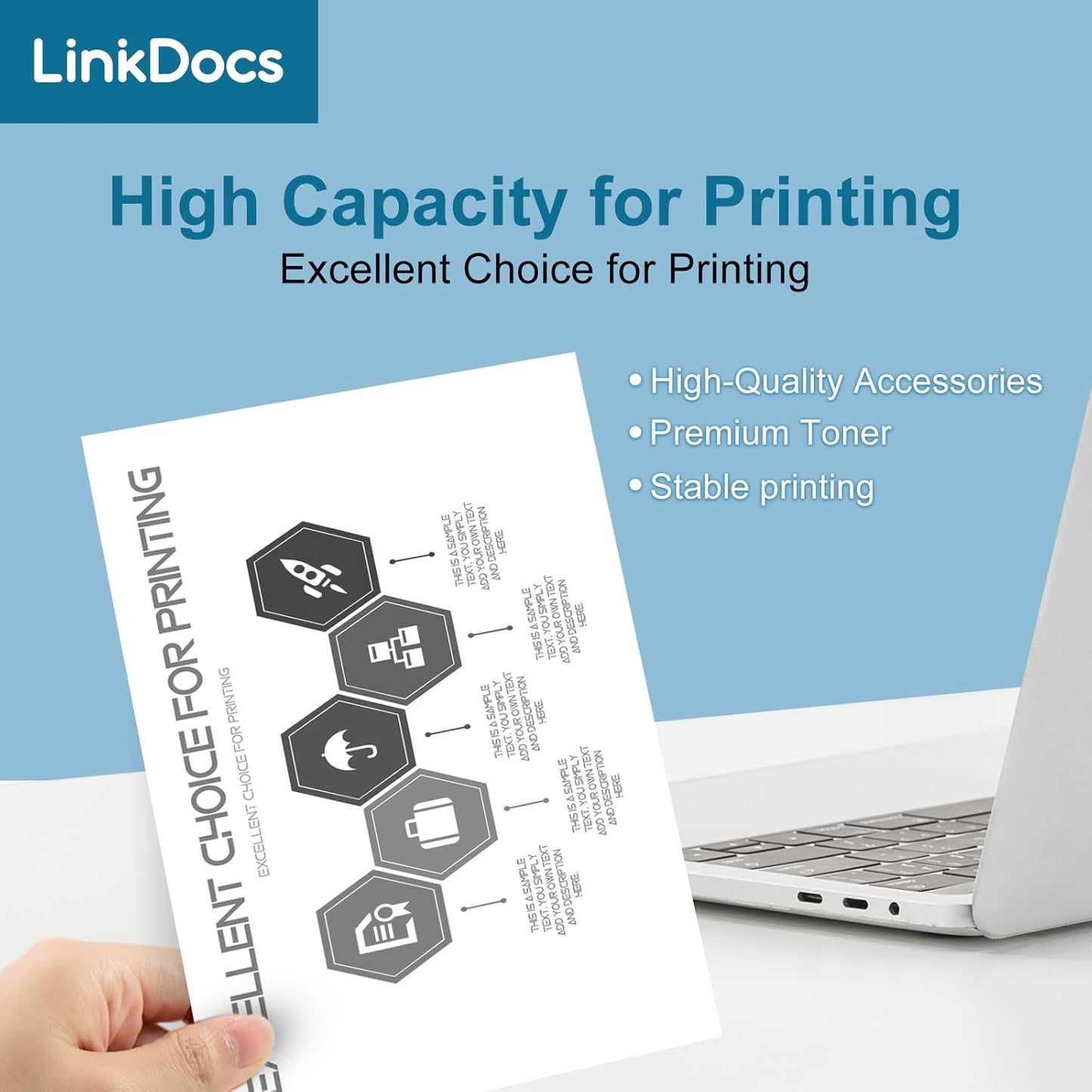 LinkDocs 128 CRG-128 Toner Cartridge Replacement for Canon 128 CRG-128 3500B001AA Used with Canon ImageCLASS D530 D550 MF4570dw MF4770n MF4880dw MF4890dw MF4450 MF4420n FaxPhone L190 L100 Printer