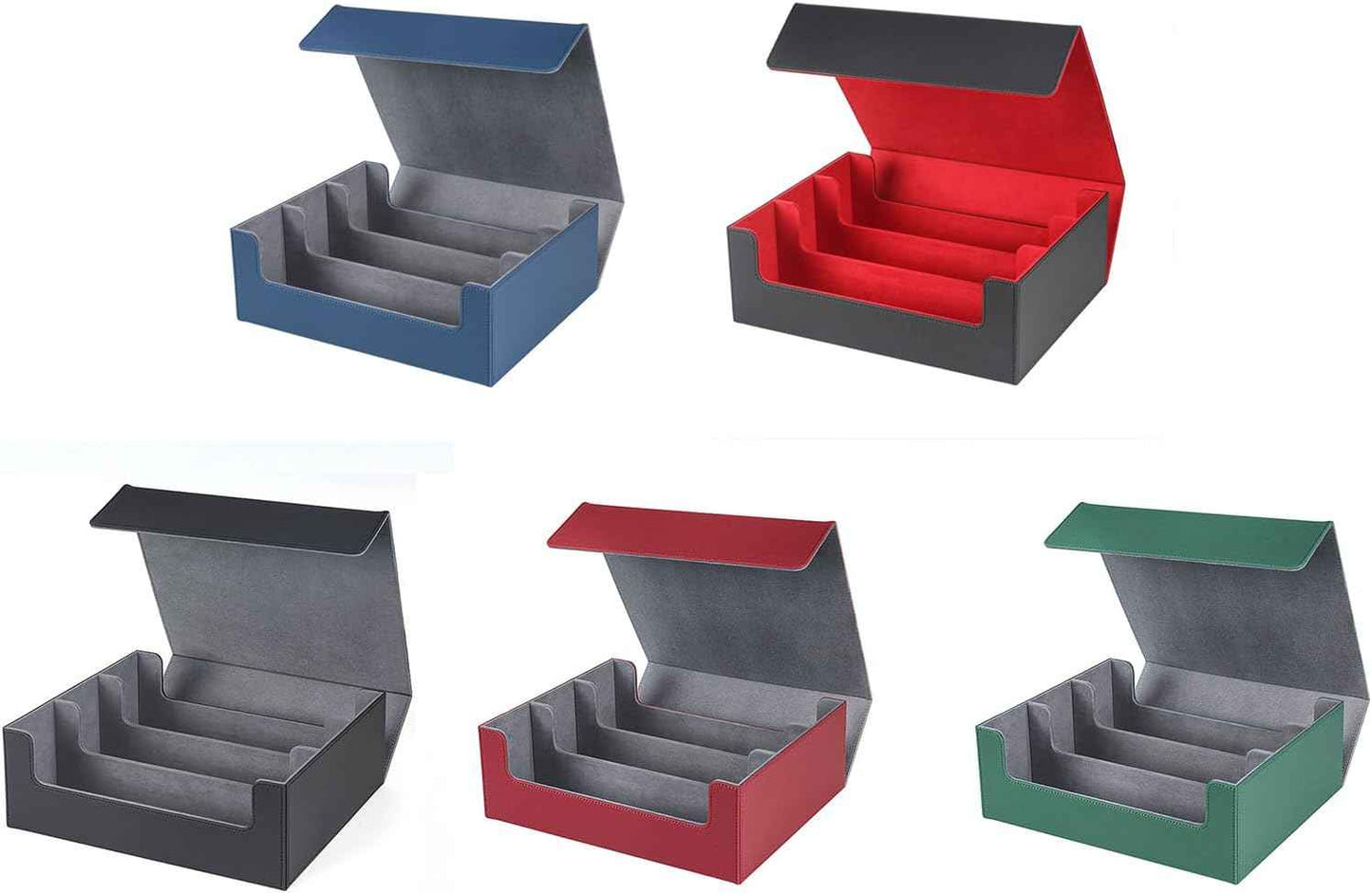 Stylish Magnetic Storage Box Leather Deck Case with Dividers Card Storage Box Container Case for Trading Cards