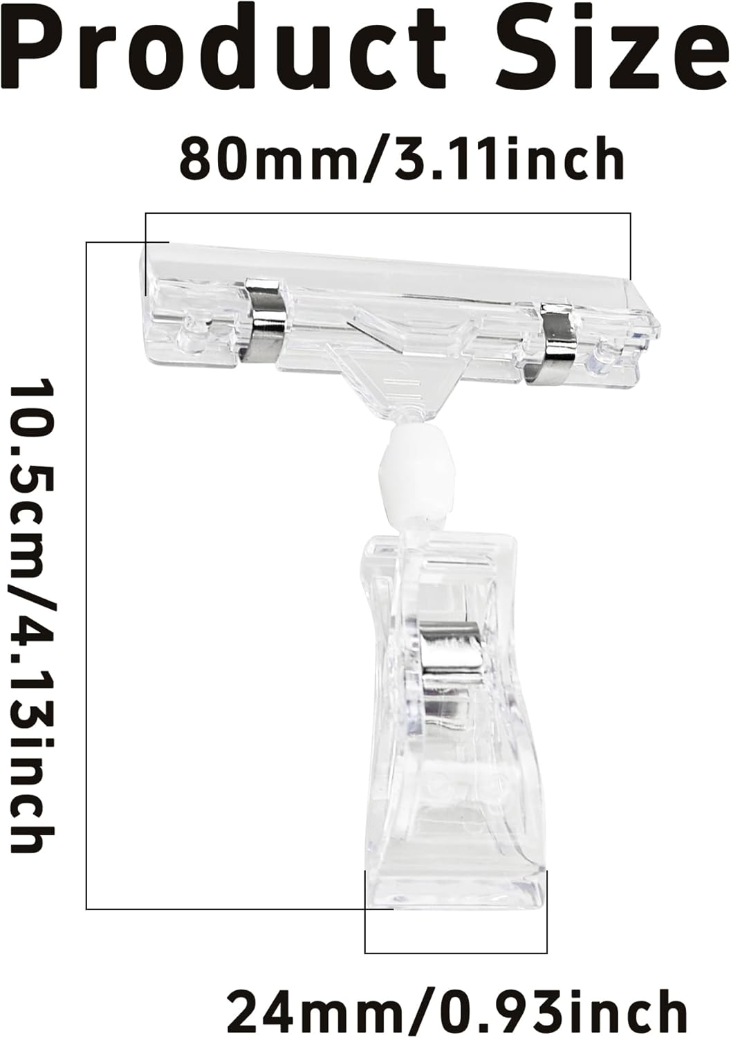 30PCS Plastic Sign Holder Clips, Rotatable Price Signs Double Display Clips, Retail Cards Clips for Merchandise/Retailers