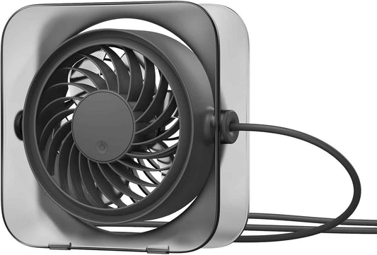 OTPEIR Mini Desk Fan, Powerful Yet Gentle Airflow Small Desktop Fan with 3 Speed Settings, Adjustable Angle One-Button Control, Detachable Easy-Clean Design, USB Desk Fan for Office Bedroom,Grey