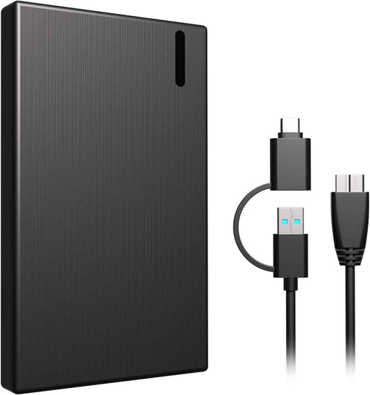 160GB External Hard Drive HDD Portable – USB 3.0 & Type-C Storage for PC, Mac, Desktop, Laptop, Xbox, PS4, PS5 – Backup Drive for Photos, Movies, Music, Games – Plug & Play, High Speed Data Transfer