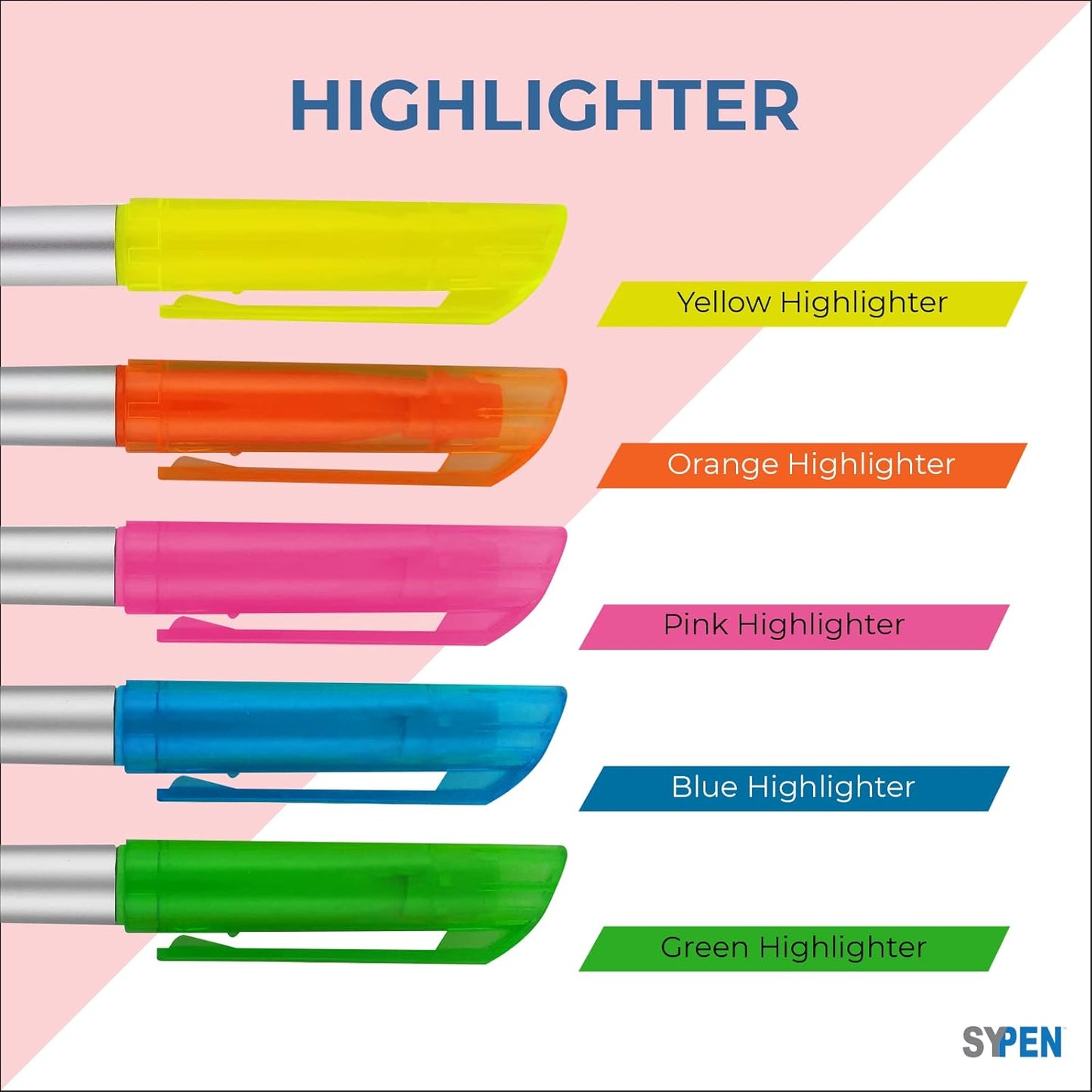 Personalized Pens with Highlighter and Stylus -250 Pack Bulk-Free Imprint - 3 In Highlighter, Ballpoint Pen, and Stylus Combo- add Custom Business Name, Logo or Gift Message- Blue