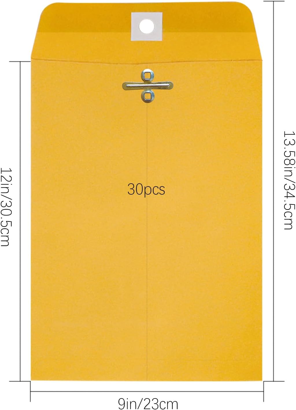 9” x 12” Clasp Envelopes with Gummed Seal Brown Pack of 30 - Lumora Desk