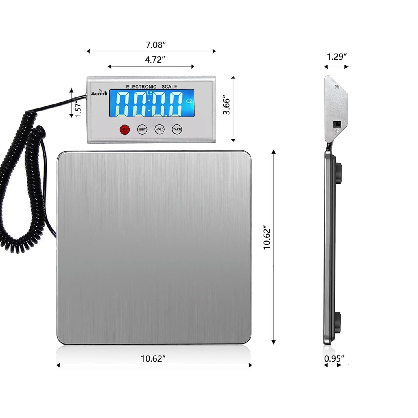 Digital Shipping Scales 440 pounds, Stainless Steel Heavy Duty Postal Scale for Warehouses, Homes, Offices, and Courier Companies, Including Product Manuals and adapters - Lumora Desk
