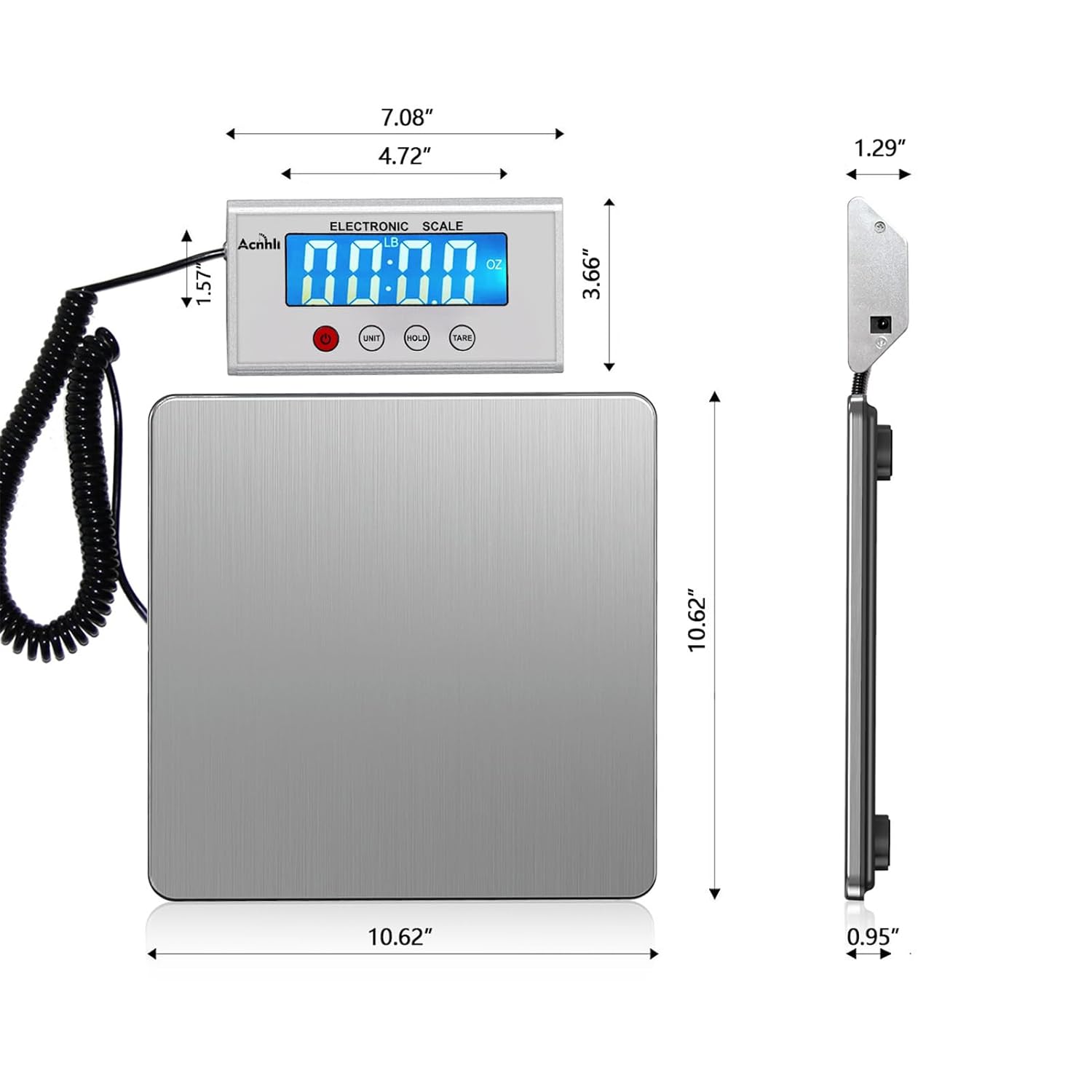 Digital Shipping Scales 440 pounds, Stainless Steel Heavy Duty Postal Scale for Warehouses, Homes, Offices, and Courier Companies, Including Product Manuals and adapters - Lumora Desk