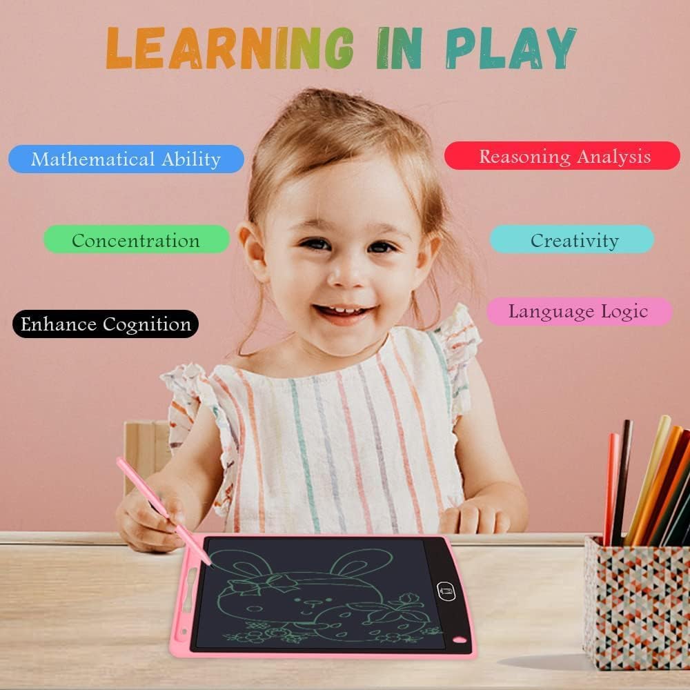 6 Pack LCD Writing Tablets for Kids, 8.5 Inch, Toddler Toys Birthday Gifts for Ages 3-8 Boys Girls, Colorful Doodle Board Drawing Tablet for Learning and Education (Six Colors Available)