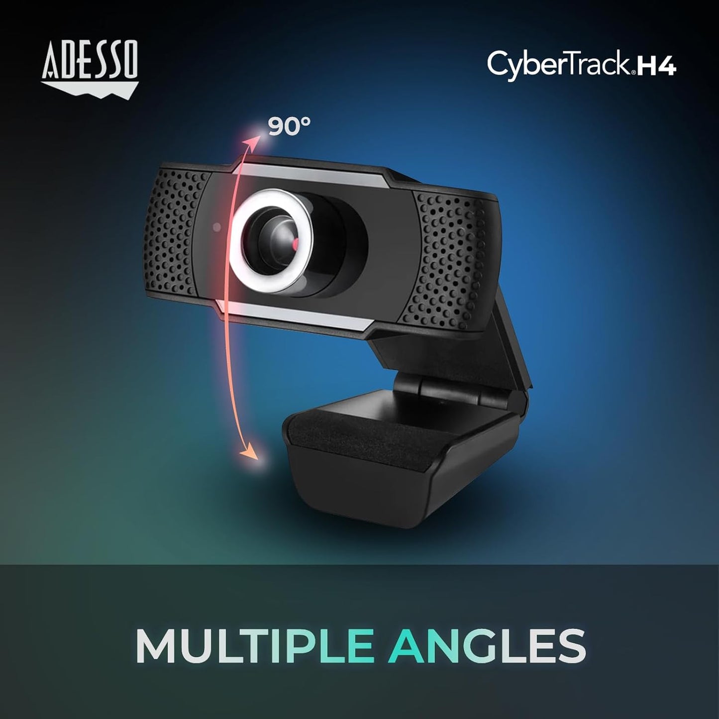 CyberTrack H4 Webcam 1080P HD USB Webcam with Built-in Microphone, Zoom Certified, Black