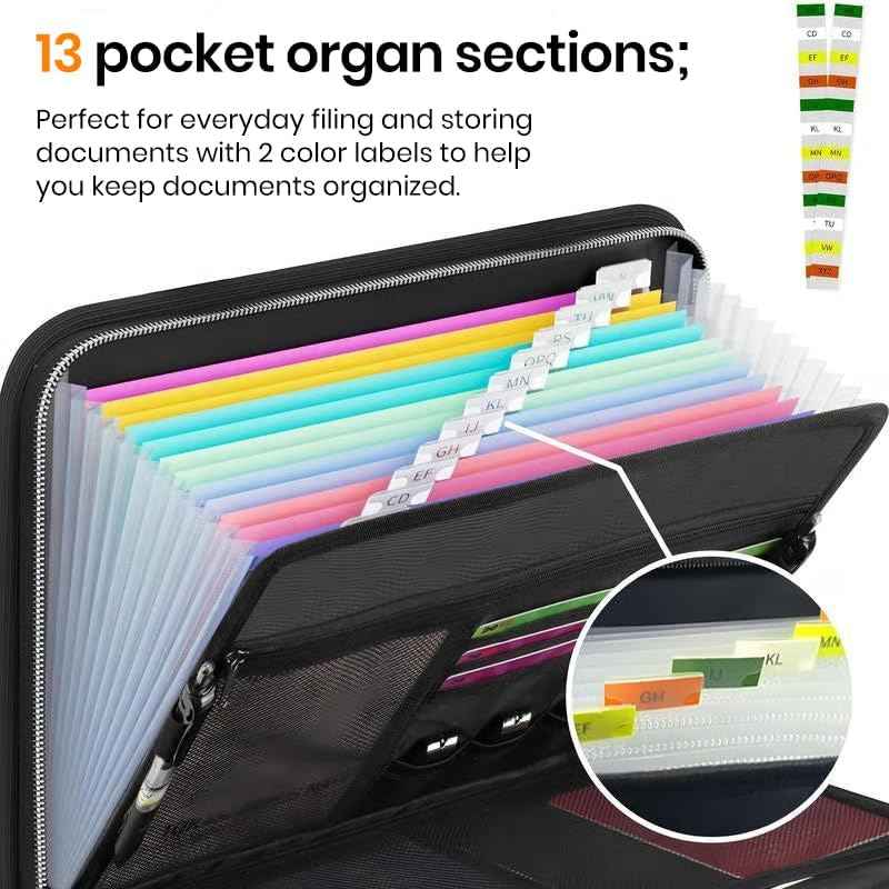 2025 Upgraded Large Capacity A4 Fireproof File Folder with Handle｜Portable Document Organizer for Home, Office, Travel & Emergency Documents (1)