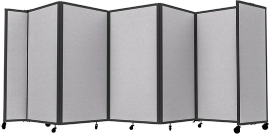 Versare Room Divider 360 Portable Wall Partition | Folding Panels | Large Freestanding Divider | Locking Wheels | Temporary Room Separator