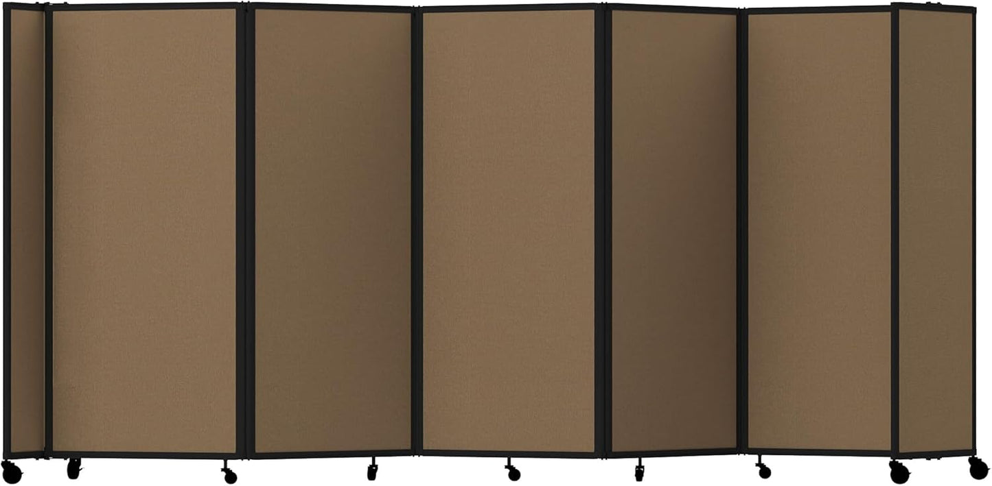 Versare Room Divider 360 Portable Wall Partition | Folding Panels | Large Freestanding Divider | Locking Wheels | Temporary Room Separator