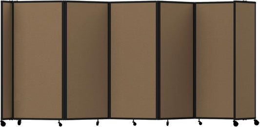 Versare Room Divider 360 Portable Wall Partition | Folding Panels | Large Freestanding Divider | Locking Wheels | Temporary Room Separator