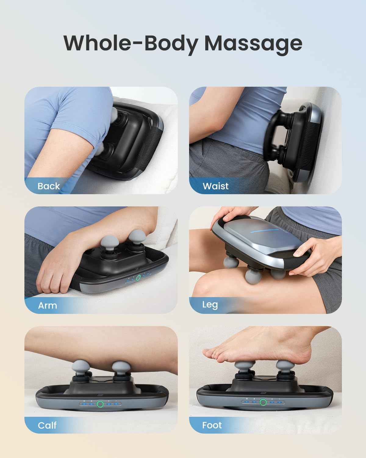 RENPHO Massage Gun Deep Tissue, Fathers Day Dad Gifts Handheld Neck Massager with Replaceable 4-Head and Plate, Muscle Percussion Massage Tool for Neck Back Massager for Women Men, Quad, HSA Approved