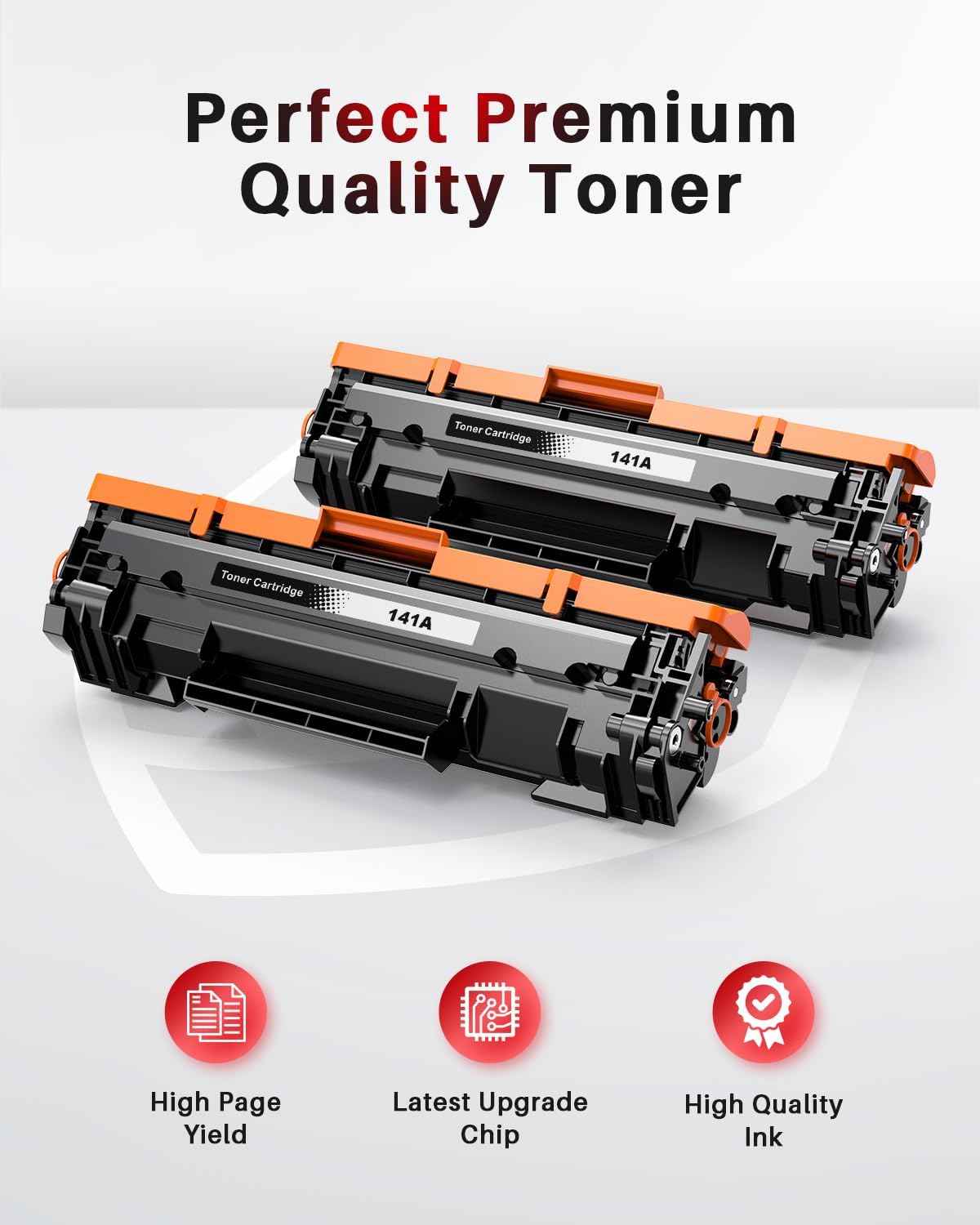 141A Black Toner Cartridge Set 2-Pack High Yield with Chip Replacement for HP 141A W1410A 141X W1410X Black LaserJet Toner Cartridge Work with HP LaserJet M110w MFP M139w M140w Printer (Black 2 Pack)