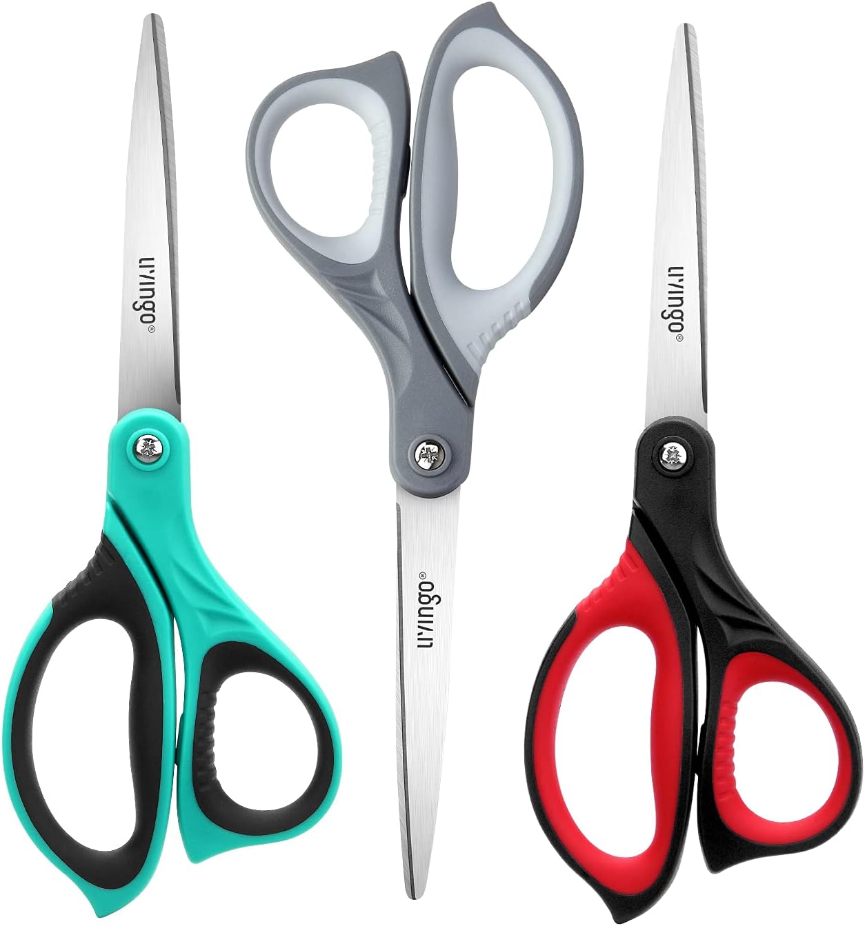 LIVINGO Sharp Scissors All Purpose: 36 Pack of Scissors Bulk Heavy Duty Multipurpose Cutting Fabric Wrapping Paper Sewing Craft for Office Middle High School Home, 8.5 Inch