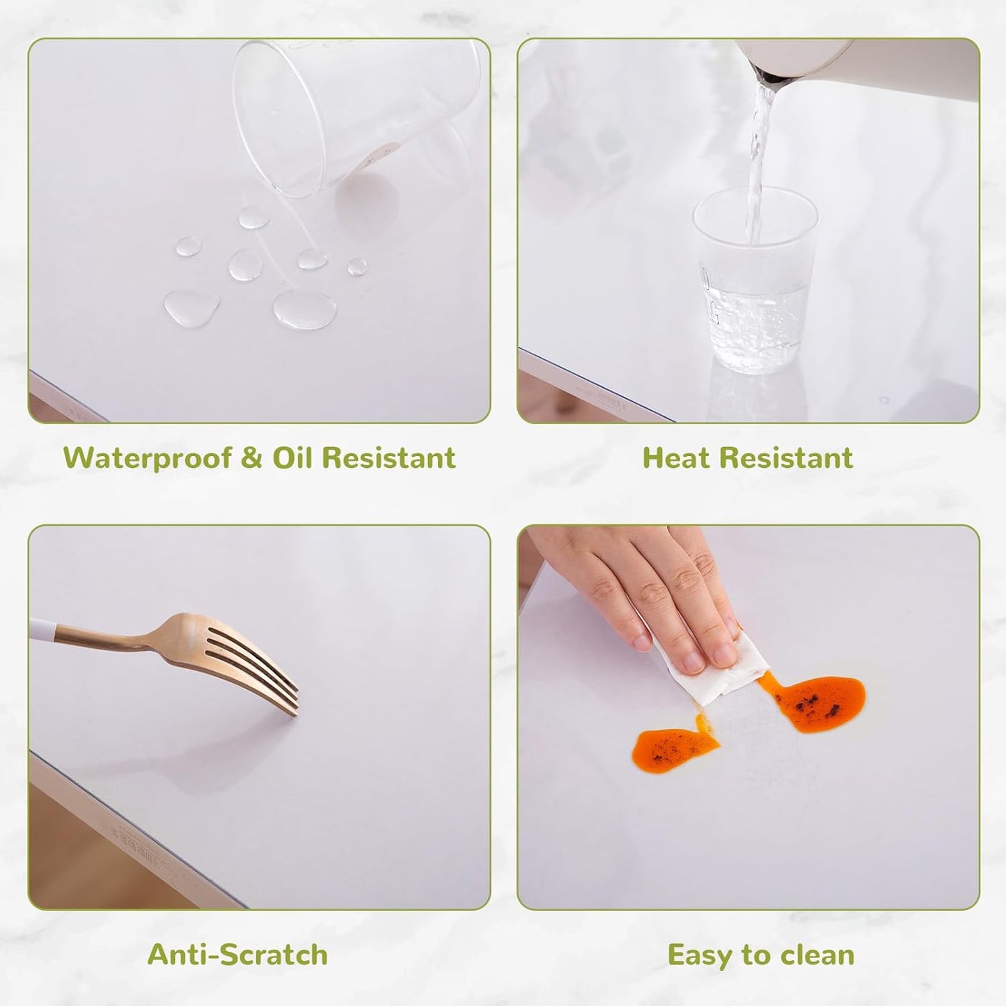 16 x 28 Table Cover Protector - 1.5mm Thick Plastic, Vinyl Desk Mat, Clear Protector