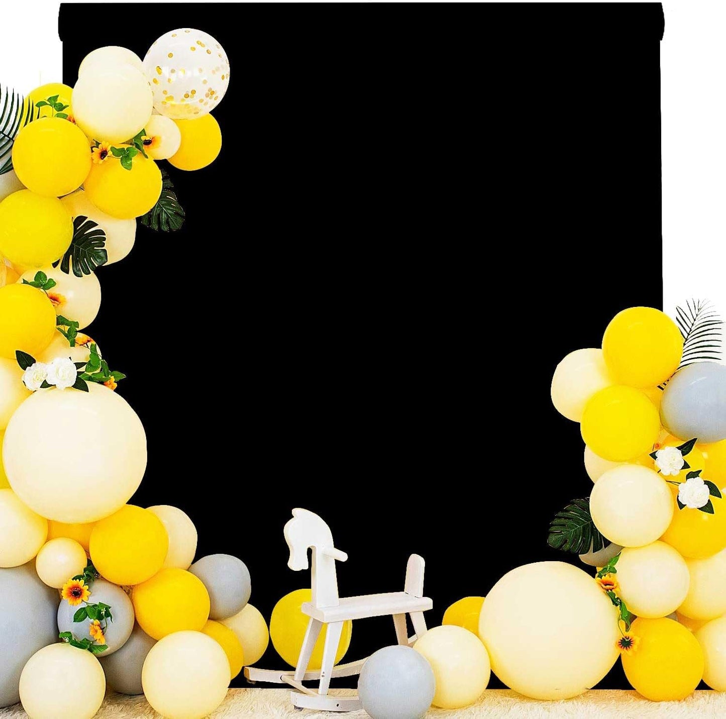 Black Photo Backdrop for Photoshoot Black Background for Photography Photo Backdrop Curtain for Party 5 x 7 FT