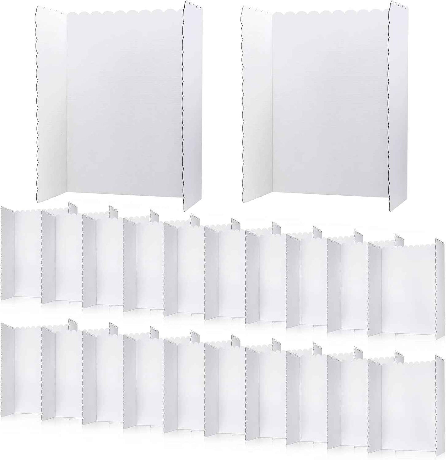 Outus 24 Pcs 24 x 36 Inch Trifold Poster Board Tri Fold Science Fair Display Boards for Projects Photo Picture Exhibition Event Displays Business Presentation School Foldable,White Corrugated