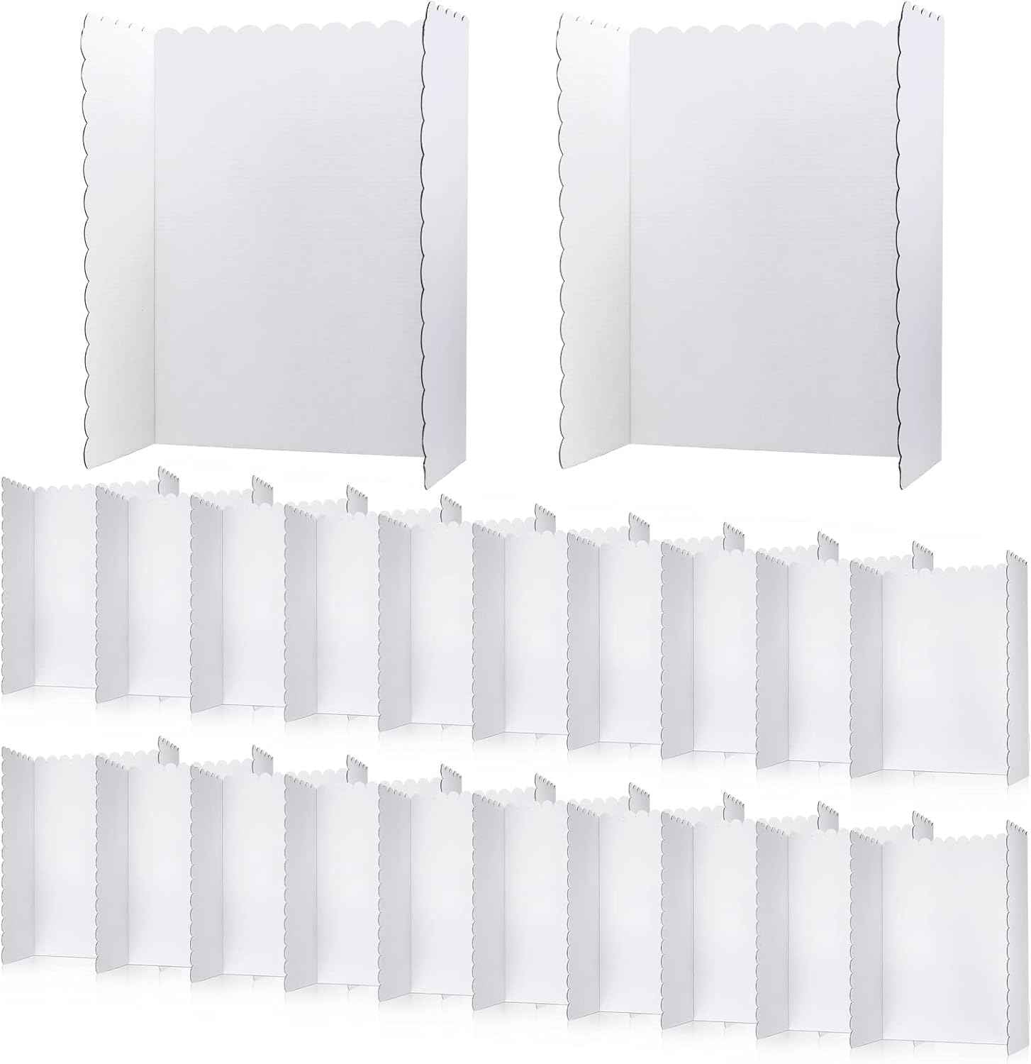 Outus 24 Pcs 24 x 36 Inch Trifold Poster Board Tri Fold Science Fair Display Boards for Projects Photo Picture Exhibition Event Displays Business Presentation School Foldable,White Corrugated