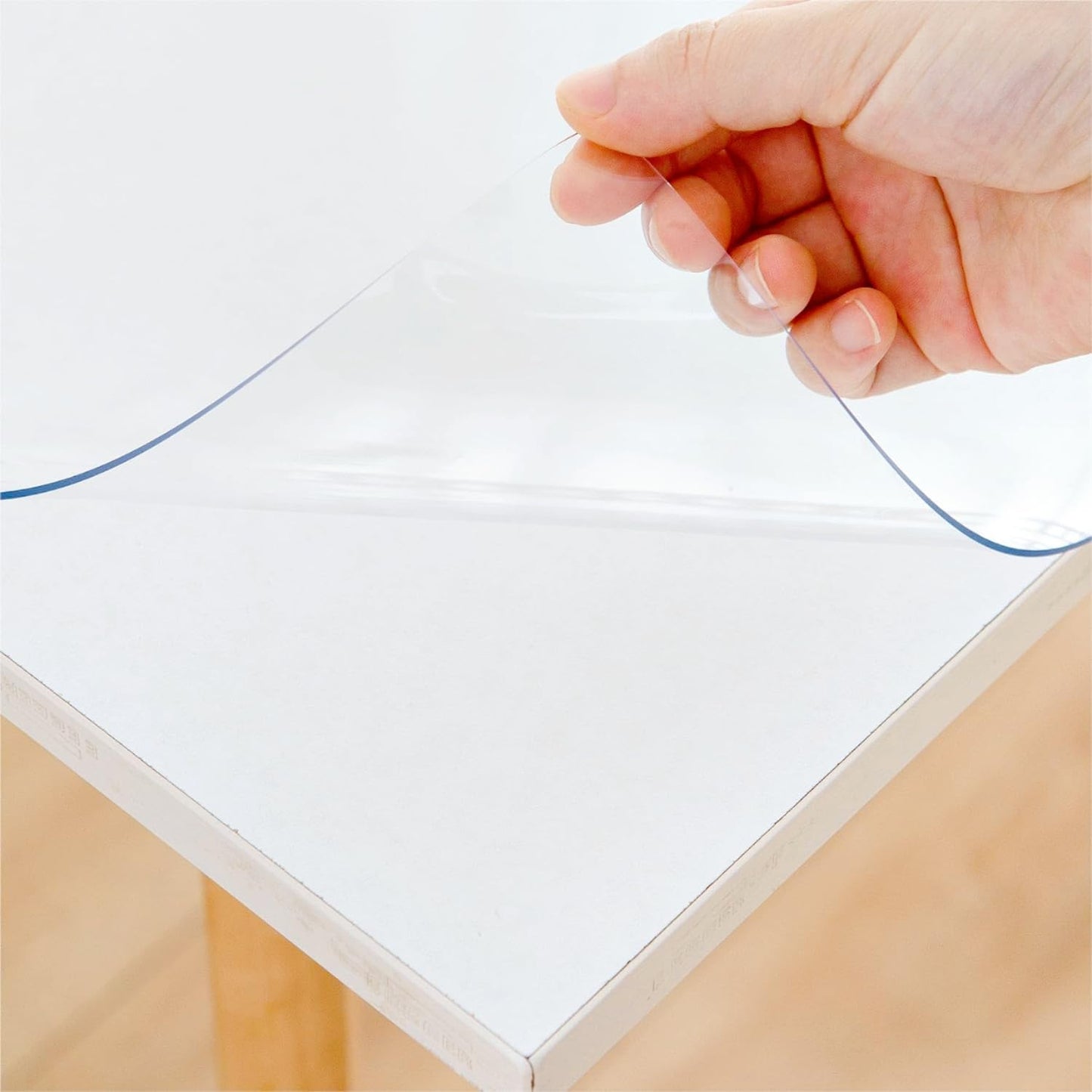 20 x 48 Inch Clear Table Cover Protector, Clear Table Protector for Dining Room Table, 1.5mm Plastic Table Cover, Waterproof Table Pad for Kitchen, Office