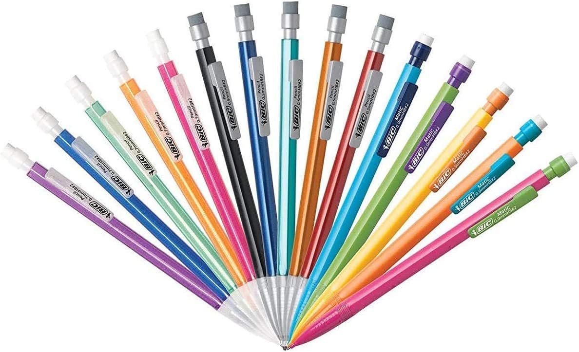 Bic Mechanical Pencil #2 EXTRA SMOOTH, 40 Pack Of Twenty 0.5mm, and Twenty 0.7 mm - Assorted Colored Barrels - Variety Pack of Bic Lead Pencils