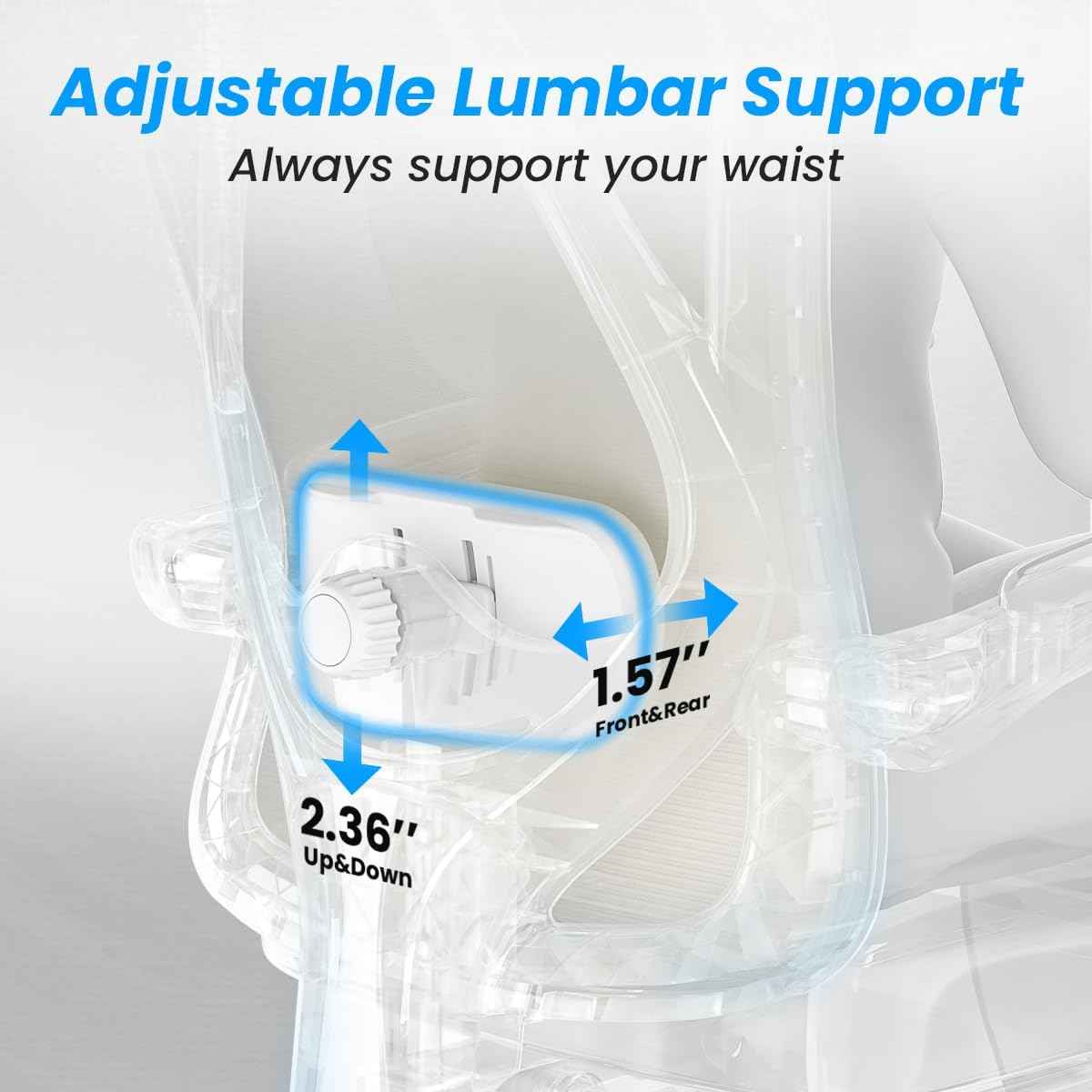 Ergonomic Office Chair with Footrest, Mesh Office Desk Chair with Headrest, High Back Computer Chair with Adjustable Lumbar Support for Home Office Study Room or Bedroom, Beige