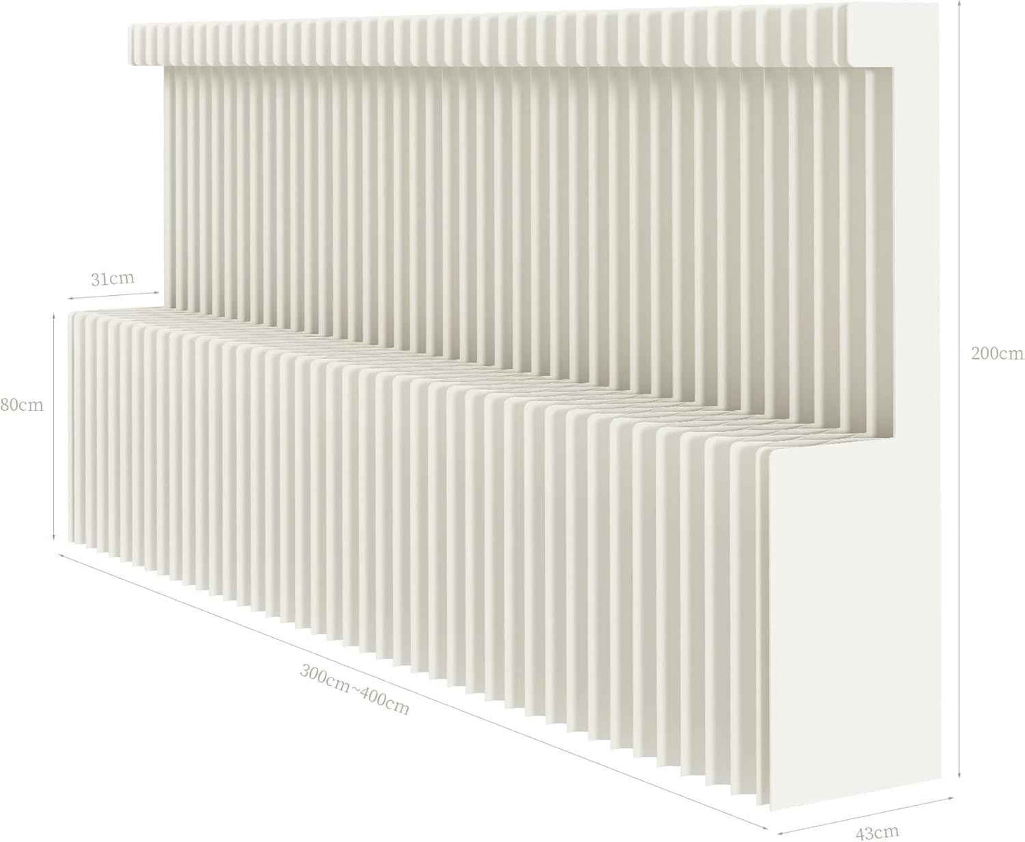 Paper Room Divider with Shelves Folding Room Divider Portable Room Partition Foldable Temporary Wall Retractable Folding Screen for Home, Office, Studio, Exhibition