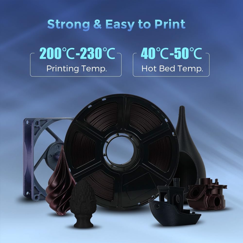 FLASHFORGE Carbon Fiber PLA Filament 1.75mm, Carbon Fiber Reinforced PLA 3D Printer Filament, 1KG Spool Dimensional Accuracy +/- 0.02mm, High Strength & High Abrasion-Resistance (PLA-CF Marsala)