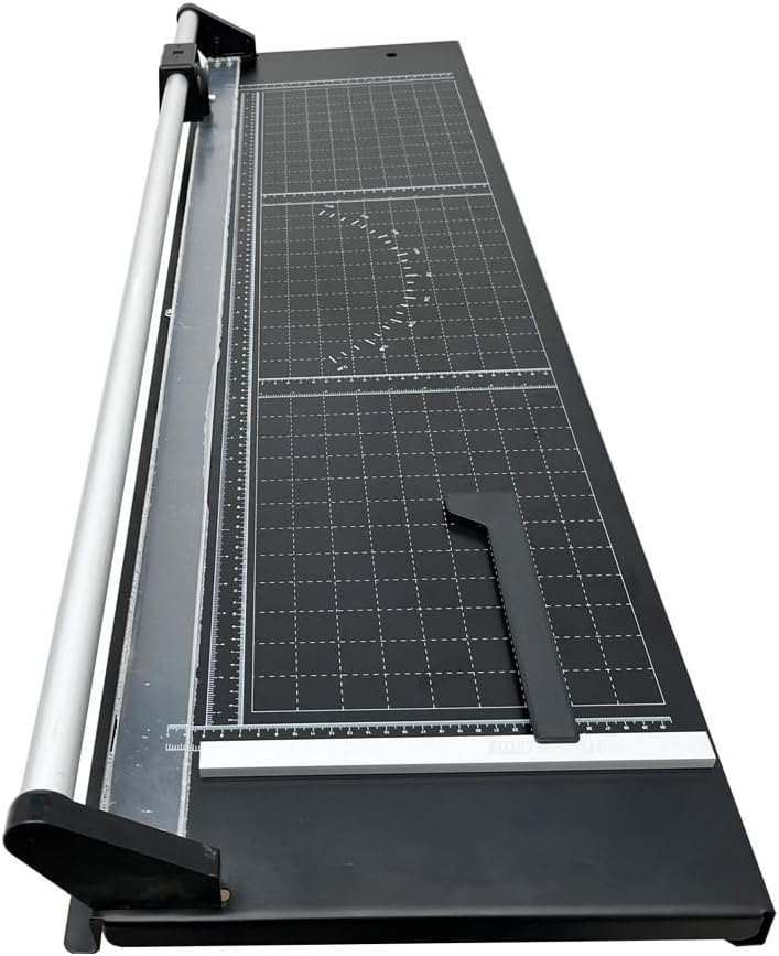 INTBUYING 36 Inch Commercial Manual Precision Rotary Paper Trimmer with an Angle Line Smart Rotary Paper Cutter for Cutting Photo Paper, Film, hot and Cold Laminating Paper, etc
