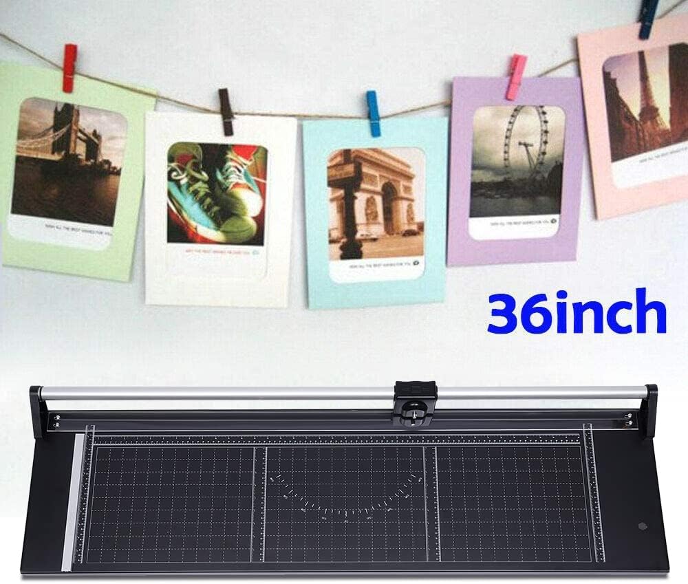 Manual Heavy Duty 36 Inch Rolling Cutter Precision Rotary Paper Trimmer for Photo Paper, Film, Art Paper Jam, Office Paper, Thin Plastic Soft Board, PVC,Cutting Table,Professional Rolling Trimmer