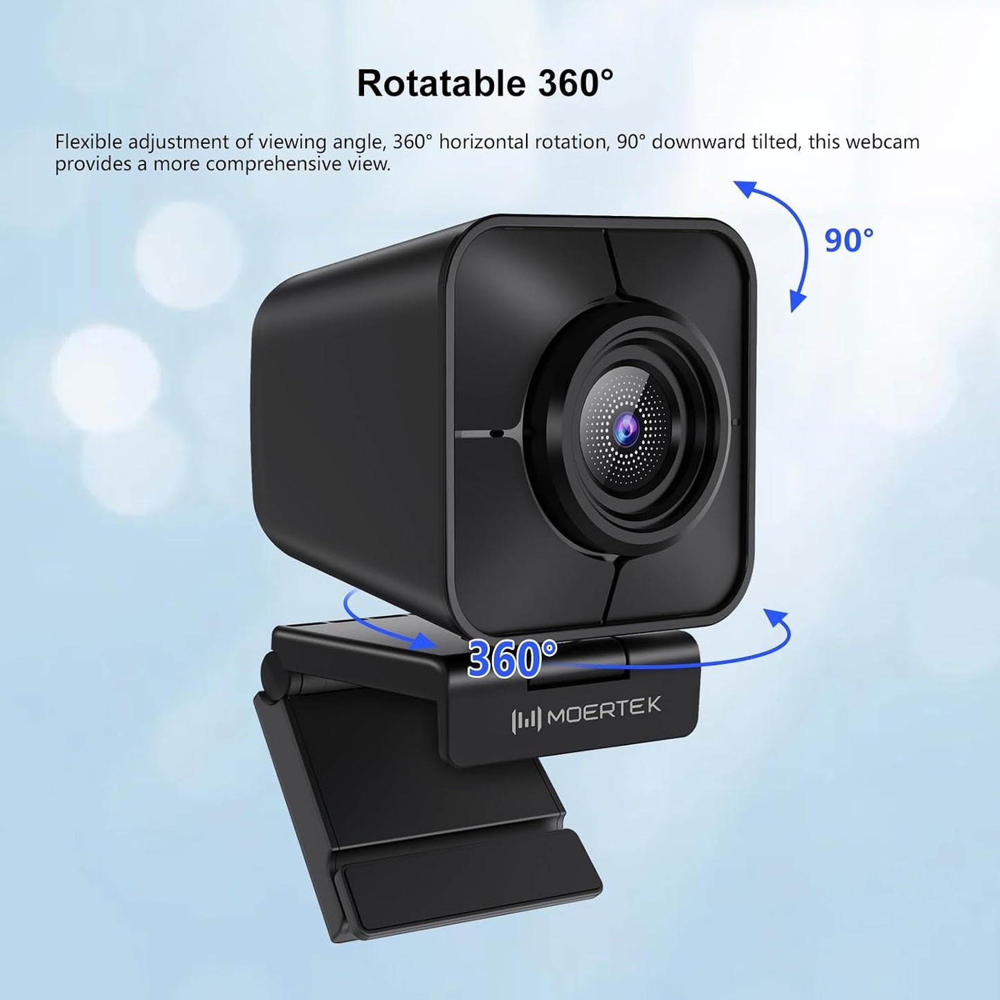 4K Webcam for PC, PDAF Streaming Camera with Dual Noise-reducing Mics, Fast Auto Focus, Auto Light Correction, 5x Zoom, 8MP USB Webcam with Privacy Cover, Plug and Play, for Switch 2/ Zoom/Teams/Meet