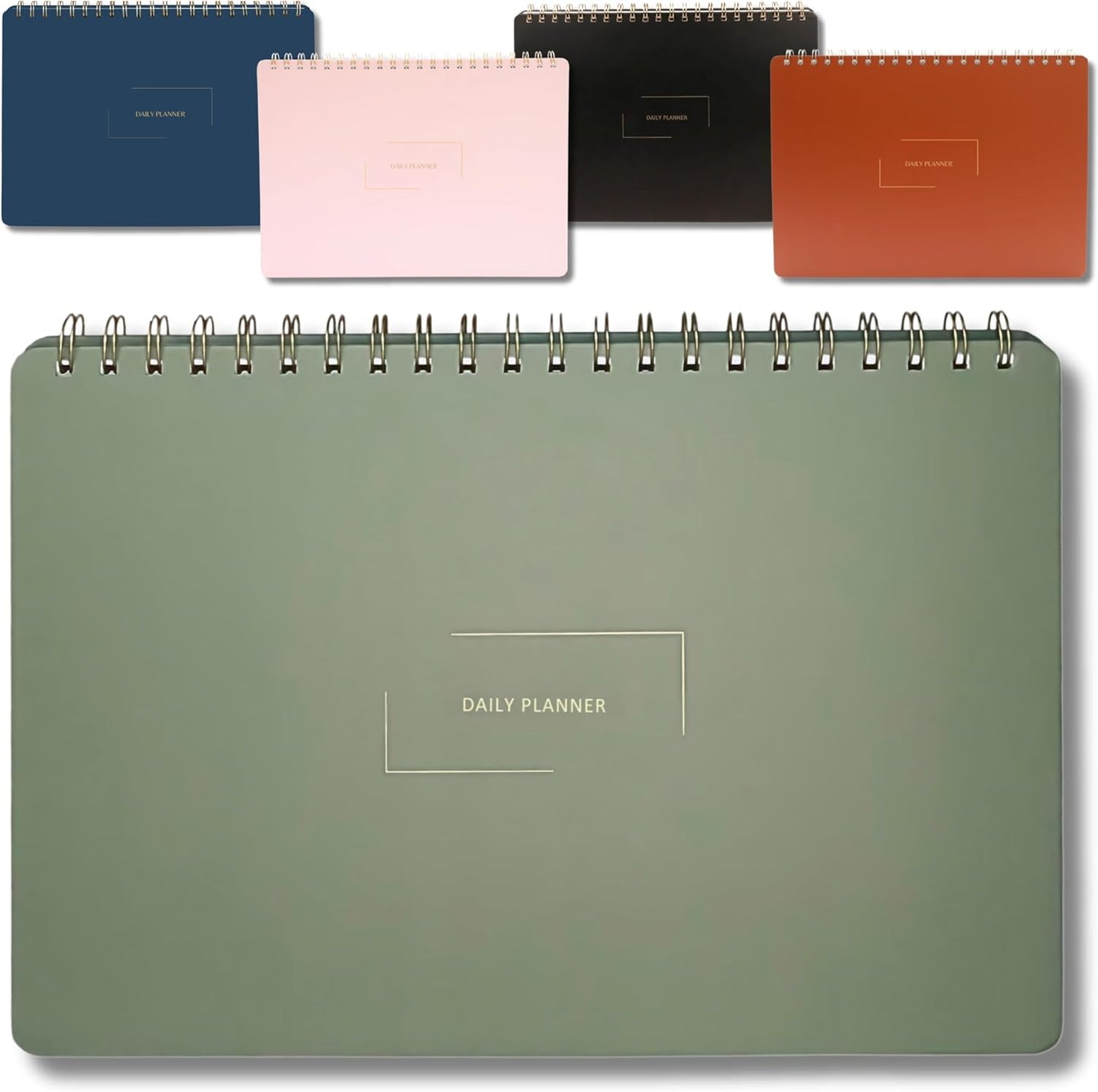 Undated Daily Planner | 8.25” x 11.75” Work To-Do Notebook | ADHD Academic Organizer | Multi-Layout | Men and Women Planner | College Supplies | Evergreen | Landscape Layout