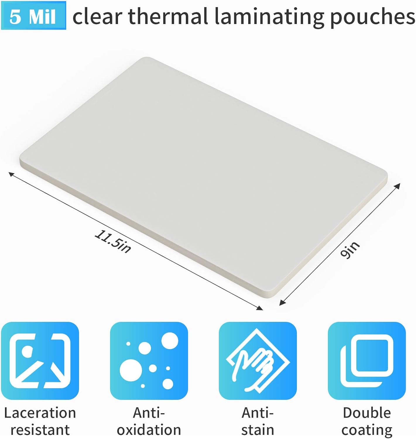 (5 Mil) 100 Pack Laminating Sheets, Thermal Laminating Pouches Holds 8.5 x 11 Inch, 5 Mil Clear Laminator Paper 9 x 11.5 Inch, Letter Size, for Education,Documents, Certificate