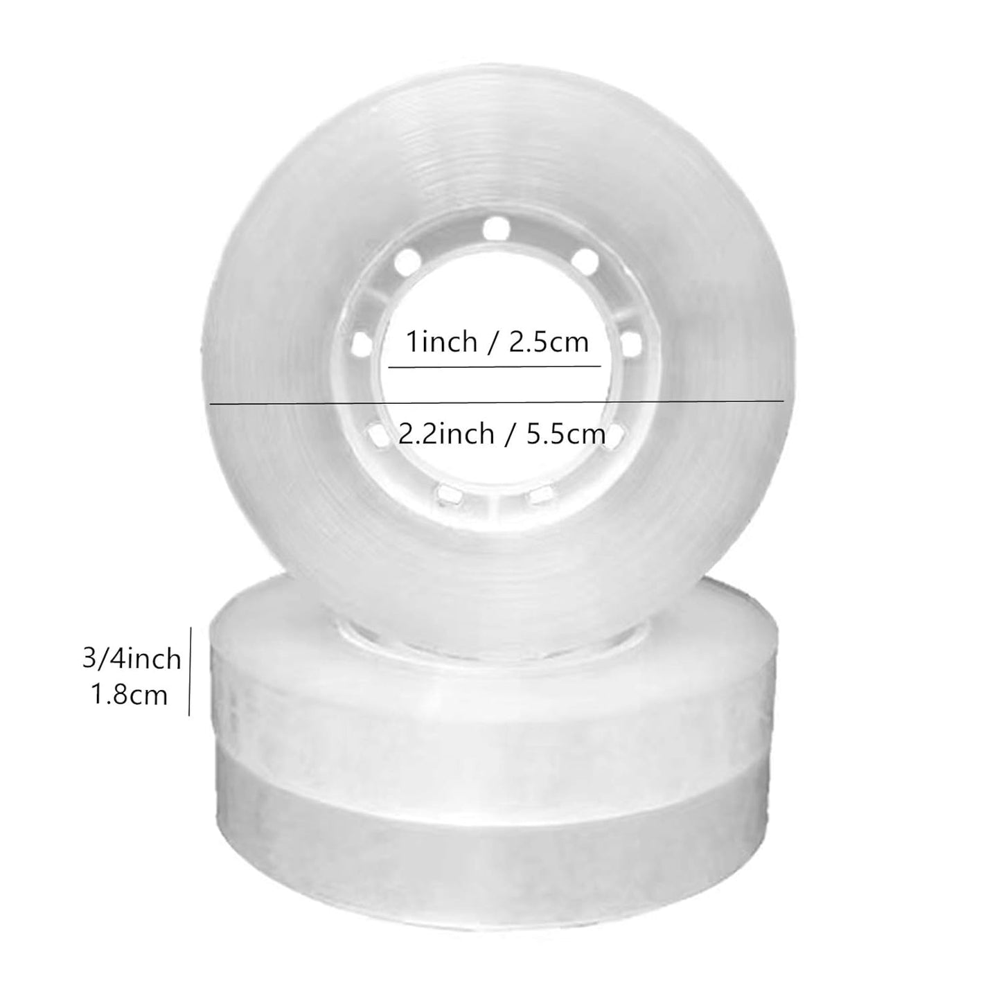 Transparent Tape Refill Rolls for Dispenser, Tear by Hand,12 Rolls x 900 inches